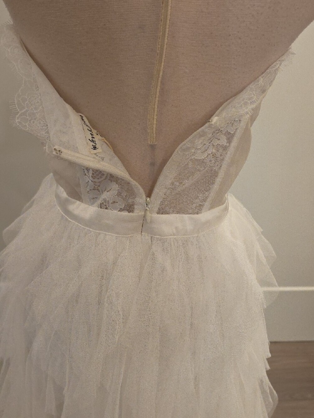 For Love & Lemons White Strapless corset  Tulle high low dress. Size XL NWTS - Picture 10 of 16